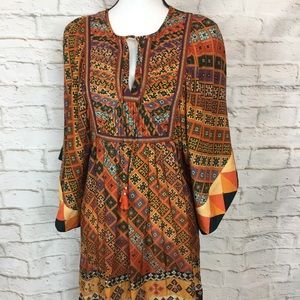 Unique and colorful Tanvi Kedia Boho Caftan Dress from Anthropologie, Sz Medium